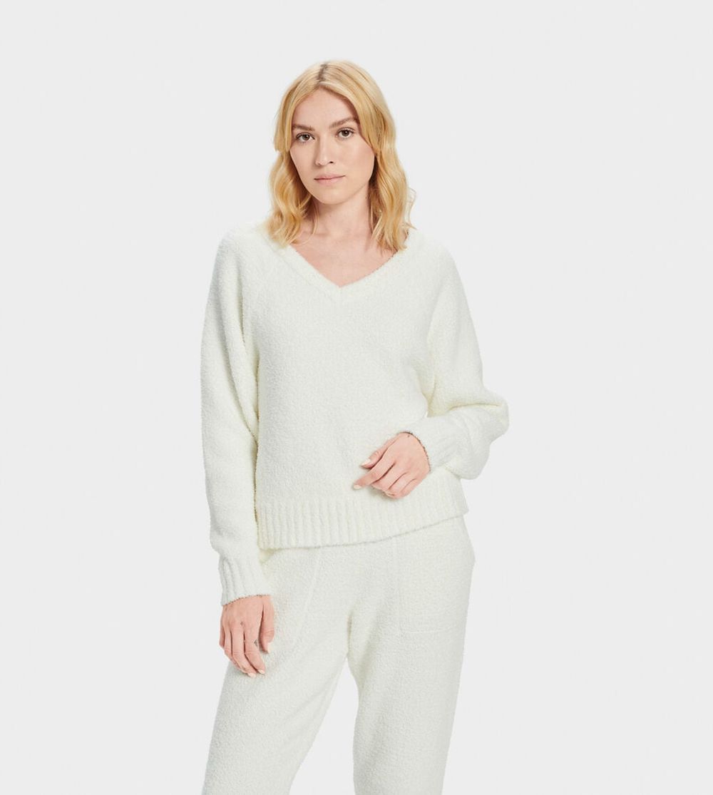 Ugg Pullover Canada - Ugg Women's Paula V Neck Sweater White